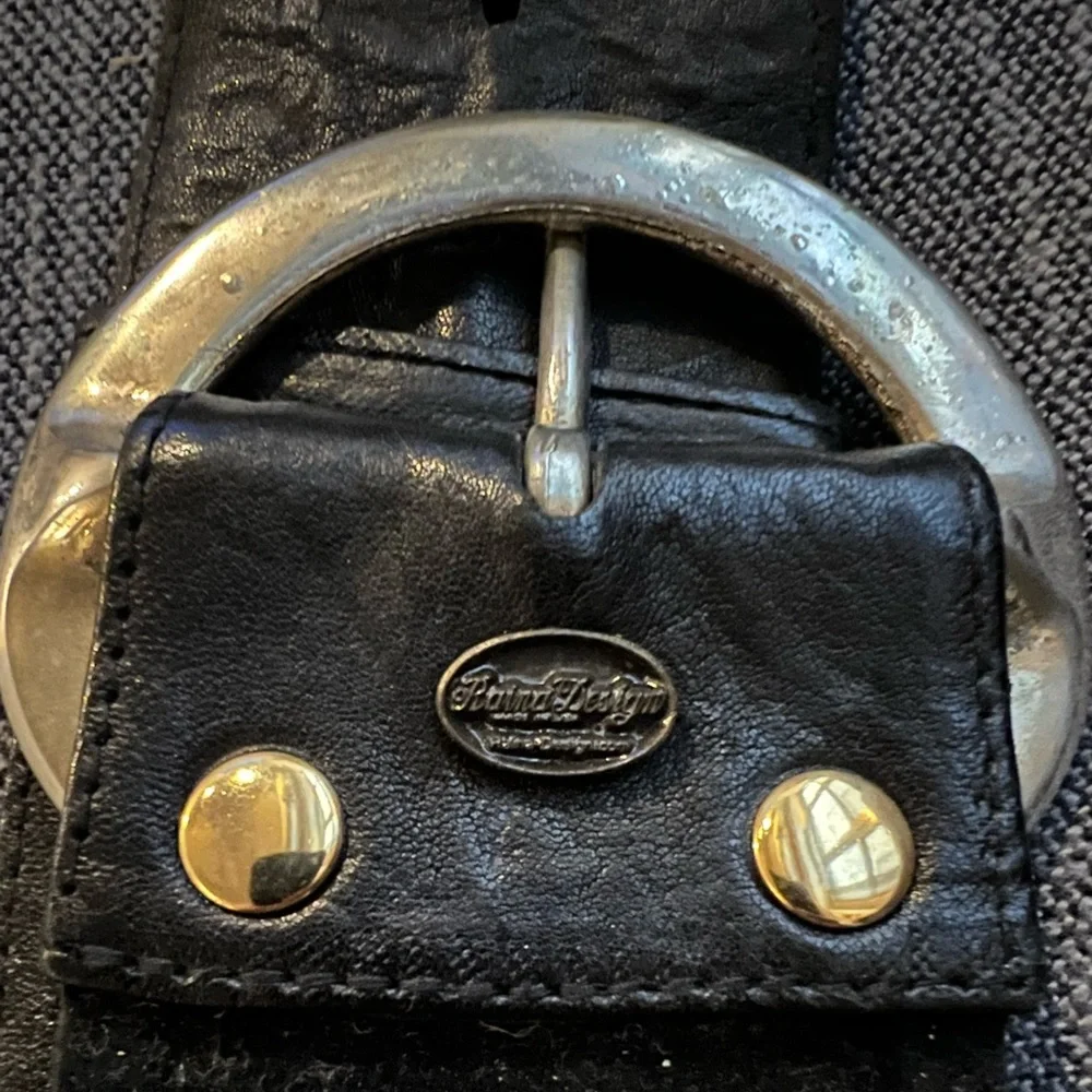🪩🕺🏻Chic 100% leather round gold buckle belt 💃 - Picture 5 of 7